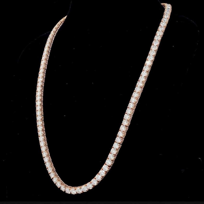 Mirano Jewels TCW 81.00CT Diamond Studded Necklace with Elegant 14K Gold
