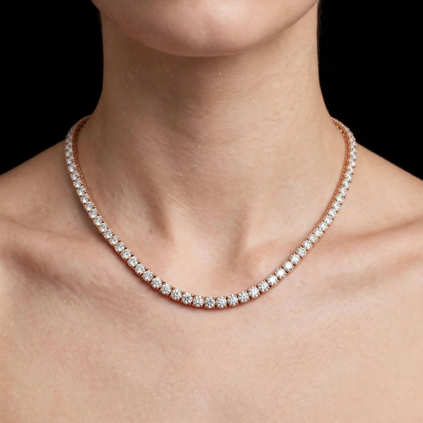 Mirano Jewels TCW 81.00CT Diamond Studded Necklace with Elegant 14K Gold