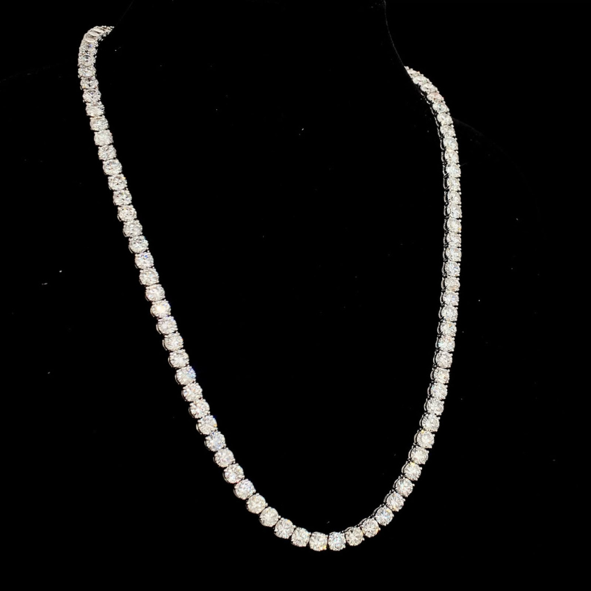Mirano Jewels TCW 88.00CT Lab Created Diamond Necklace with Elegant 14K Gold