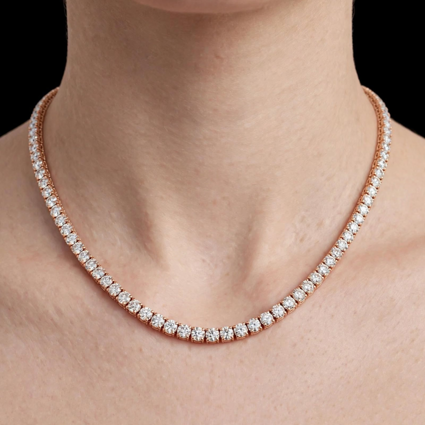 Mirano Jewels TCW 58.80CT Diamond Studded Necklace with Elegant 14K Gold