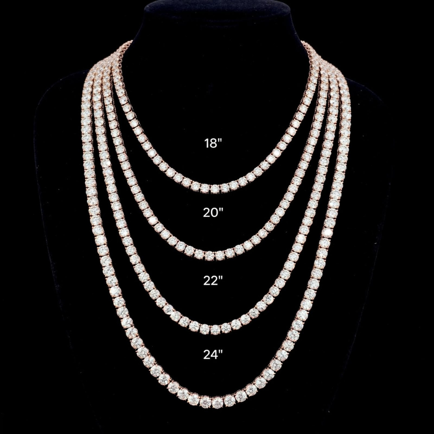 Mirano Jewels TCW 58.80CT Diamond Studded Necklace with Elegant 14K Gold