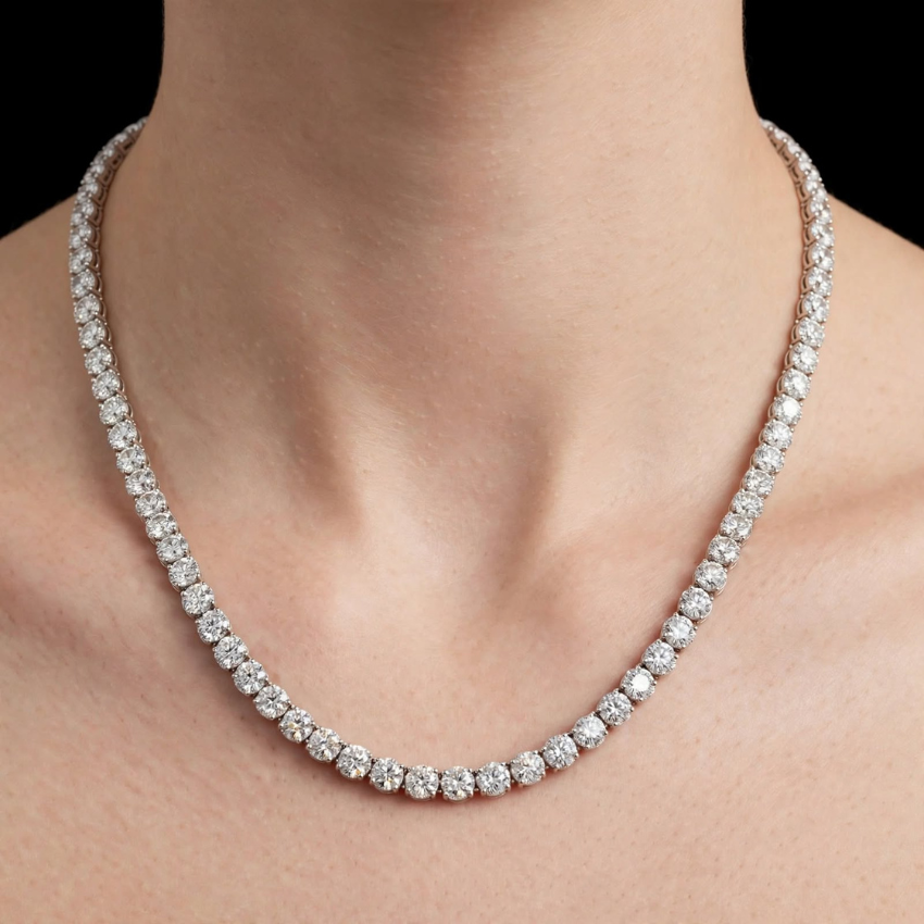 Mirano Jewels TCW 41.60CT Luxury Lab Diamond Necklace in 14K Gold