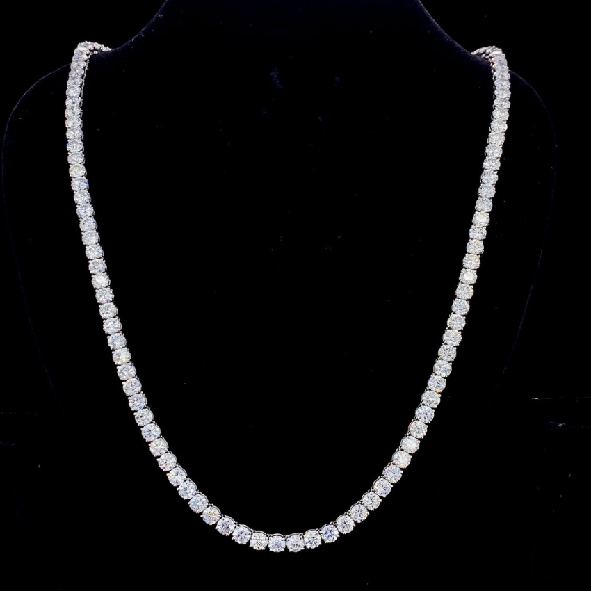 Mirano Jewels TCW 32.40CT Classic Lab Diamond Diamond Tennis Necklace In 14K Gold