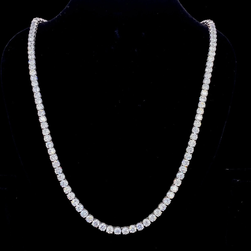 Mirano Jewels TCW 32.40CT Classic Lab Diamond Diamond Tennis Necklace In 14K Gold