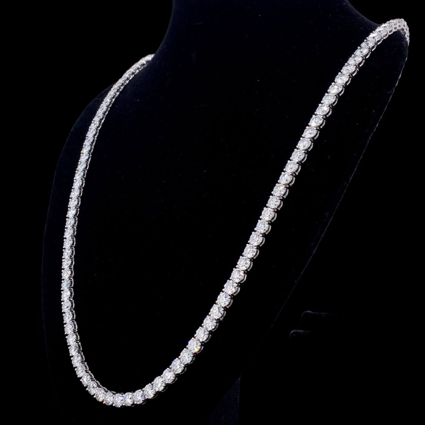 Mirano Jewels TCW 32.40CT Classic Lab Diamond Diamond Tennis Necklace In 14K Gold