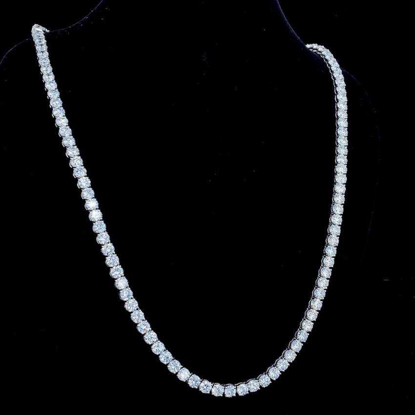Mirano Jewels TCW 32.40CT Classic Lab Diamond Diamond Tennis Necklace In 14K Gold