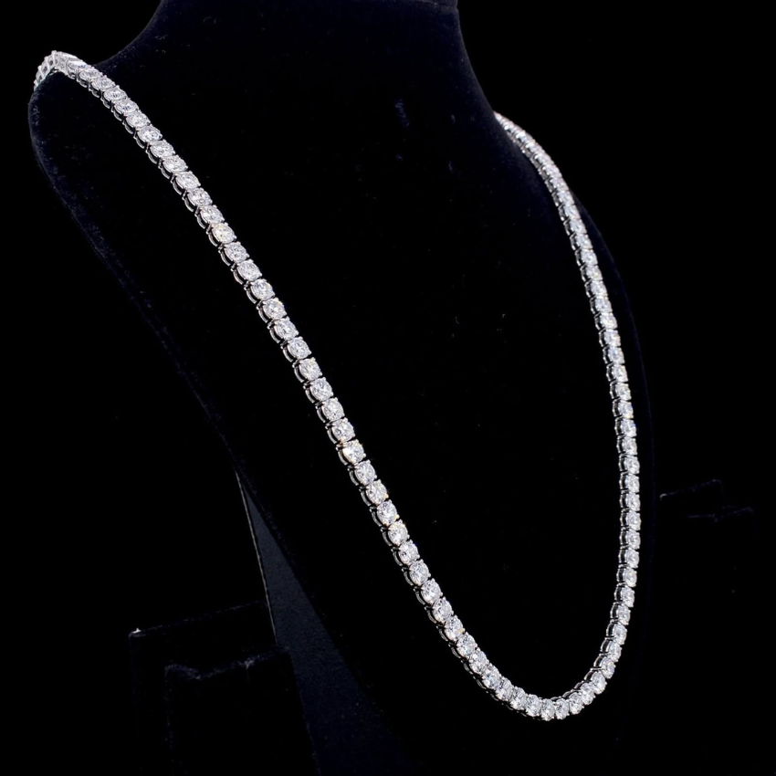 Mirano Jewels TCW 32.40CT Classic Lab Diamond Diamond Tennis Necklace In 14K Gold