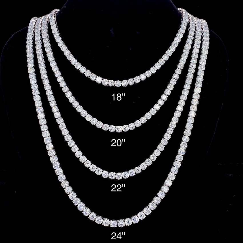 Mirano Jewels TCW 32.40CT Classic Lab Diamond Diamond Tennis Necklace In 14K Gold