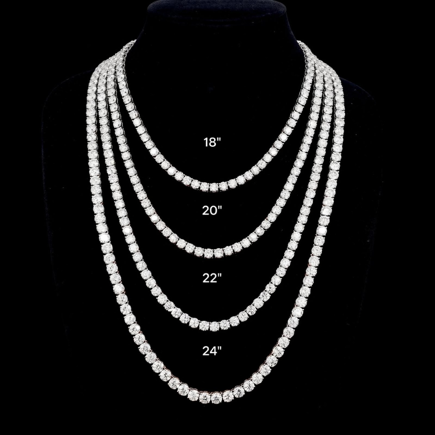 Mirano Jewels TCW 88.00CT Lab Created Diamond Necklace with Elegant 14K Gold