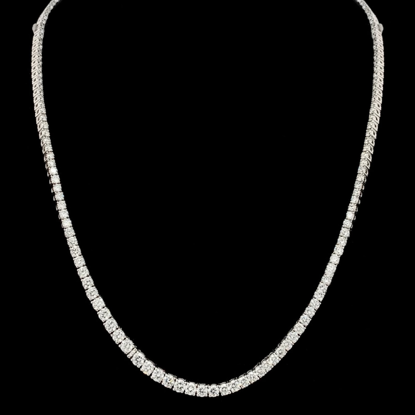 Mirano Jewels TCW 25.00CT Lab Diamond Studded Necklace with Elegant 14K Gold