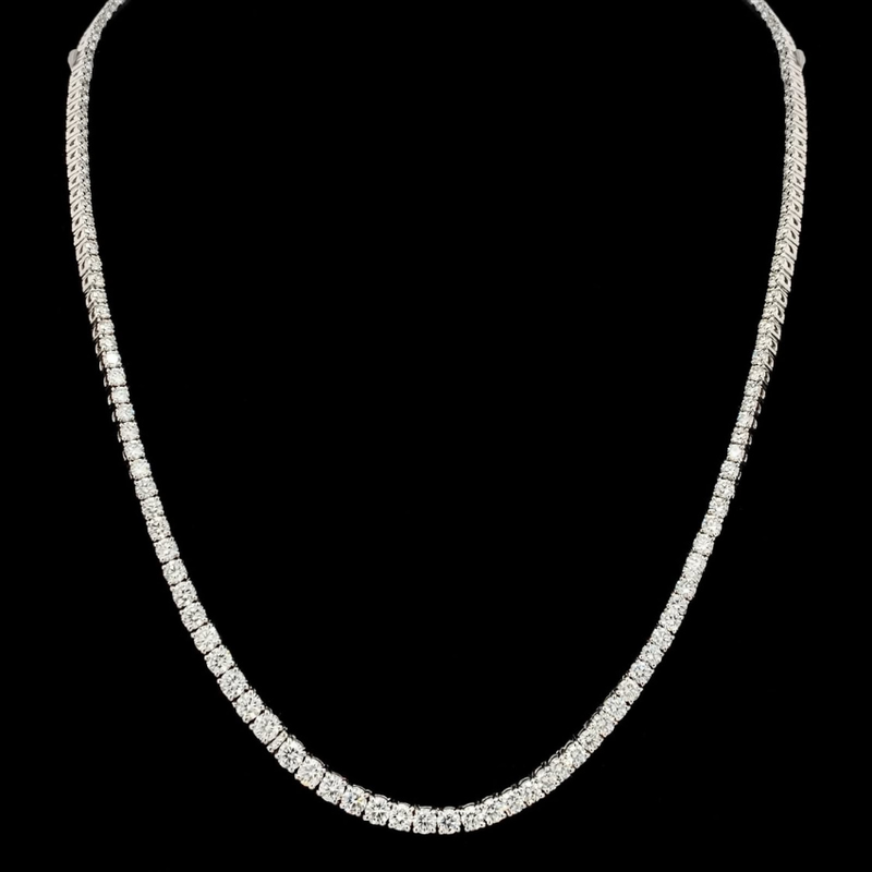 Mirano Jewels TCW 25.00CT Lab Diamond Studded Necklace with Elegant 14K Gold