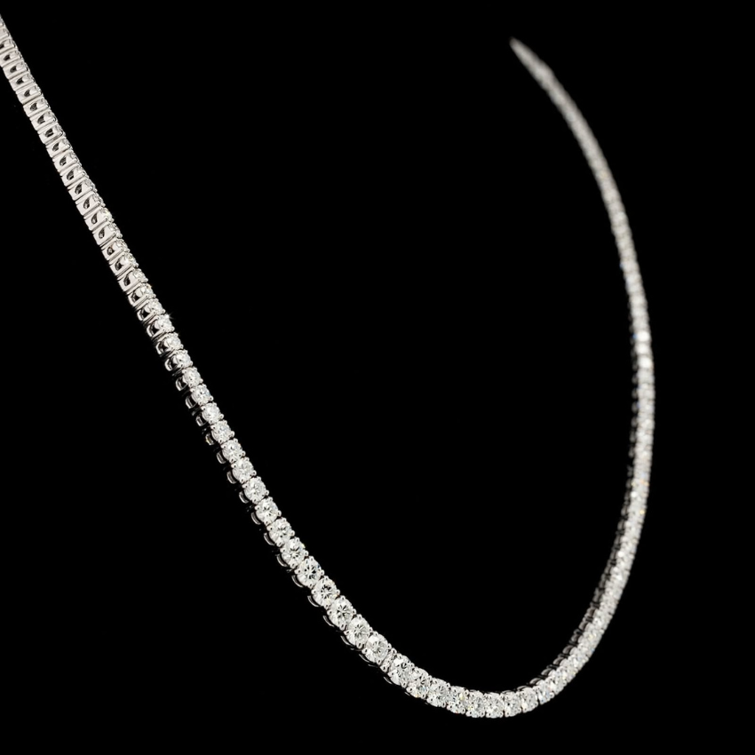 Mirano Jewels TCW 25.00CT Lab Diamond Studded Necklace with Elegant 14K Gold