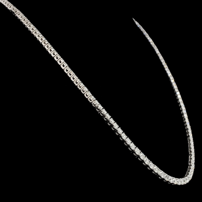Mirano Jewels TCW 25.00CT Lab Diamond Studded Necklace with Elegant 14K Gold