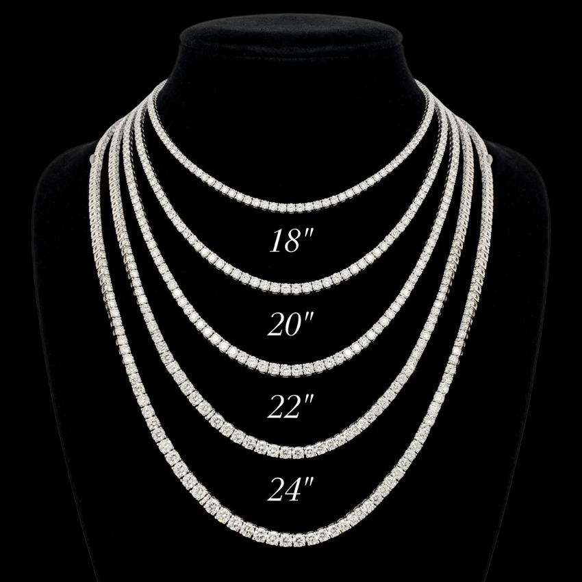 Mirano Jewels TCW 25.00CT Lab Diamond Studded Necklace with Elegant 14K Gold