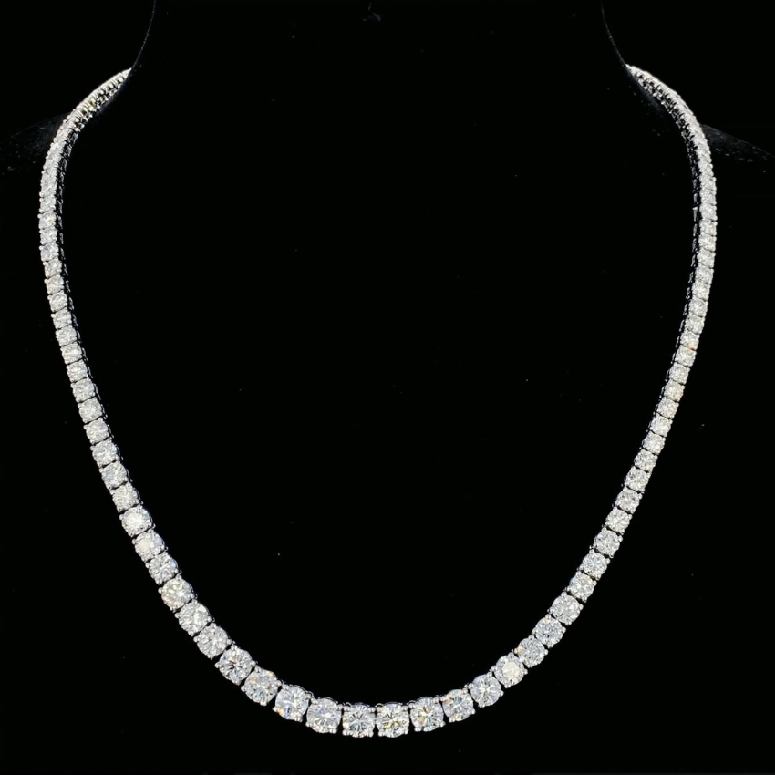 Mirano Jewels TCW 14.00CT Brilliant Lab Diamond Tennis Necklace in 14K Gold