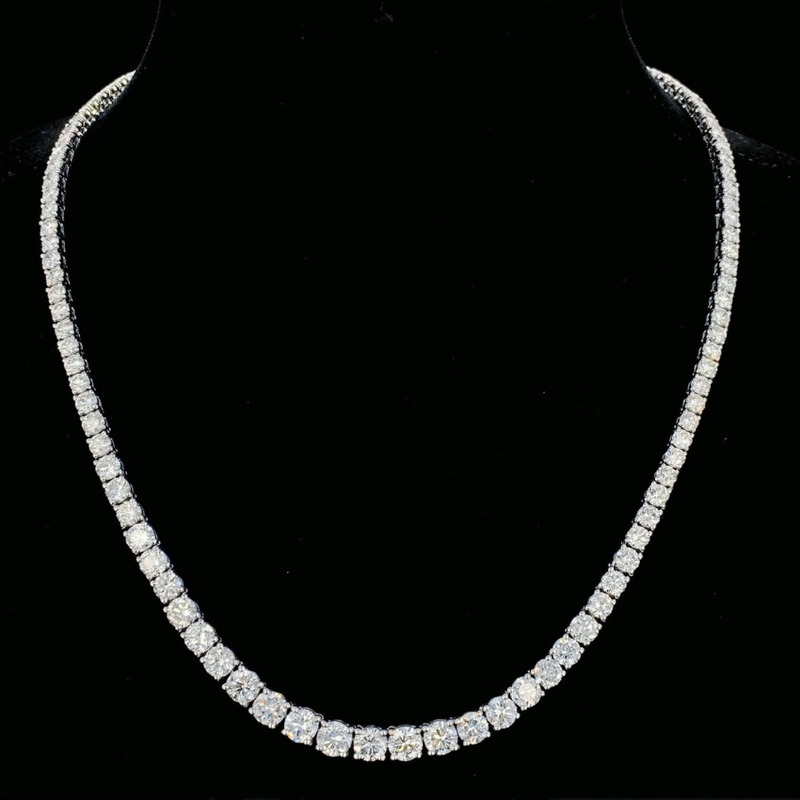 Mirano Jewels TCW 14.00CT Brilliant Lab Diamond Tennis Necklace in 14K Gold