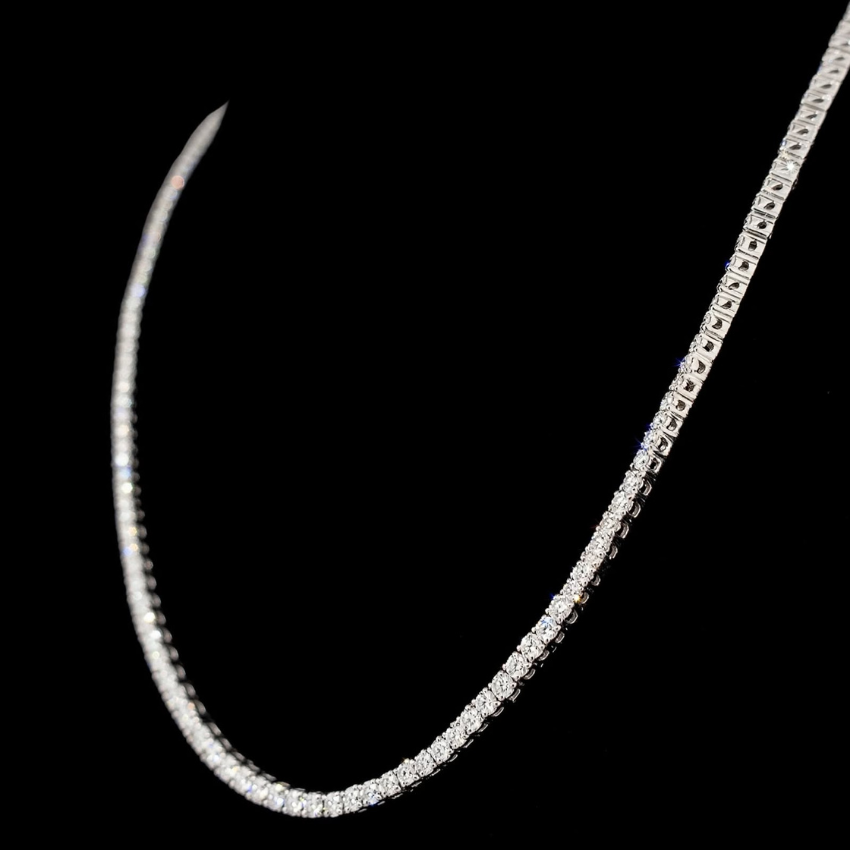 Mirano Jewels TCW 14.00CT Brilliant Lab Diamond Tennis Necklace in 14K Gold