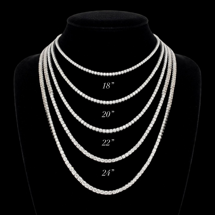 Mirano Jewels TCW 14.00CT Brilliant Lab Diamond Tennis Necklace in 14K Gold