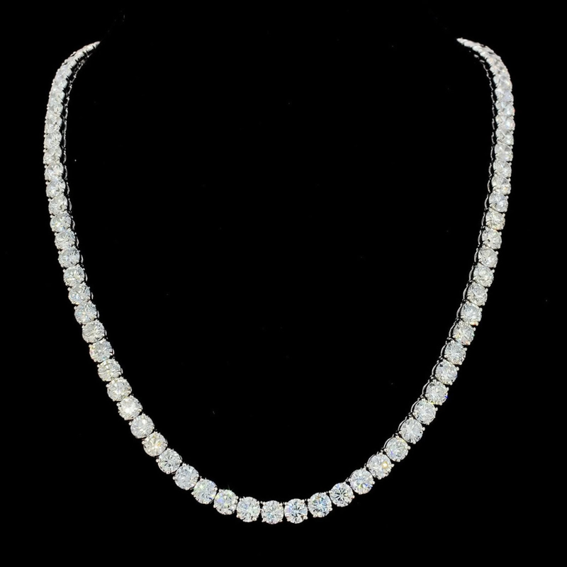 Mirano Jewels TCW 58.80CT Premium Lab Diamond Tennis Necklace with Brilliant Sparkle
