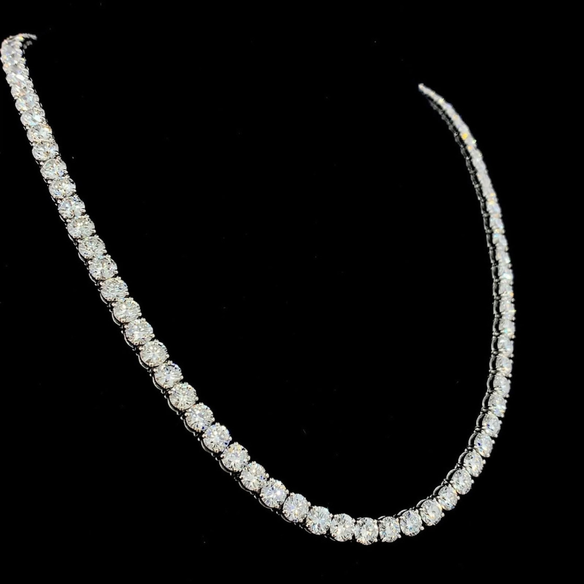 Mirano Jewels TCW 58.80CT Premium Lab Diamond Tennis Necklace with Brilliant Sparkle