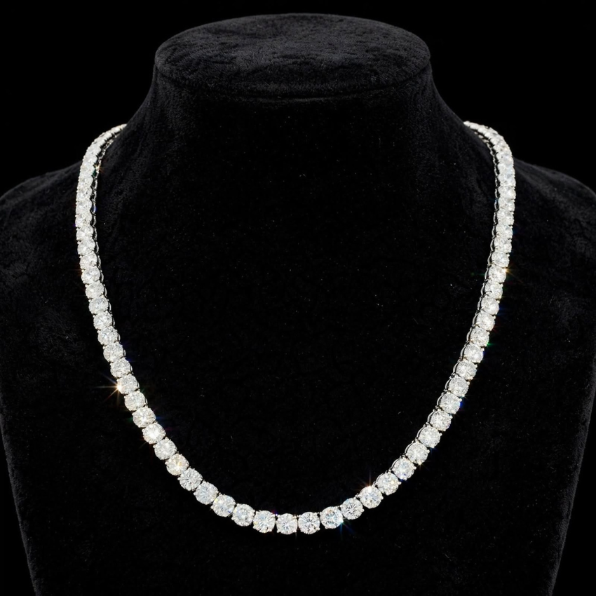 Mirano Jewels TCW 58.80CT Premium Lab Diamond Tennis Necklace with Brilliant Sparkle