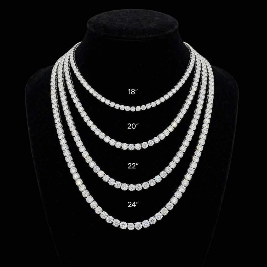 Mirano Jewels TCW 58.80CT Premium Lab Diamond Tennis Necklace with Brilliant Sparkle