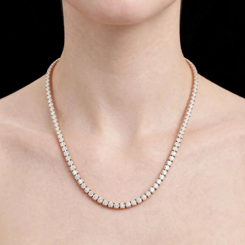 Mirano Jewels 18K Gold Studded TCW 74.40CT Lab Grown Diamond Tennis Necklace