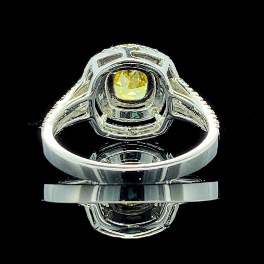 Mirano Jewels TCW 1.76 Carat Fancy Vivid Yellow Diamond Ring in 14K Gold