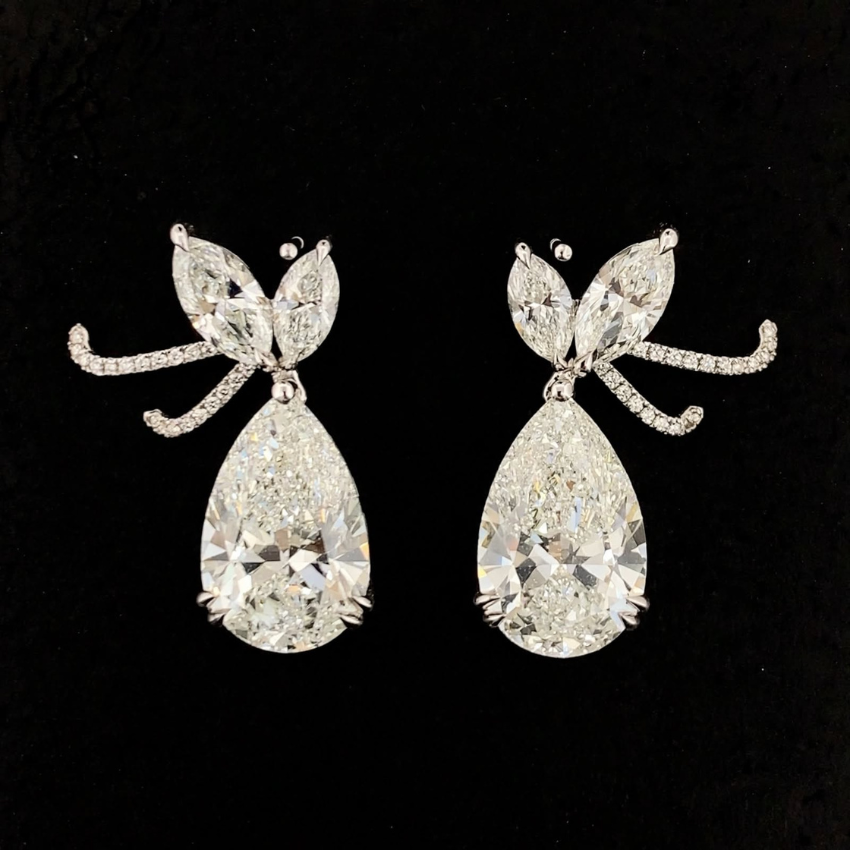 Mirano Jewels TCW 19.77 Carat DEF VVS-VS Lab Grown Diamond Drop Earrings in 14K Gold
