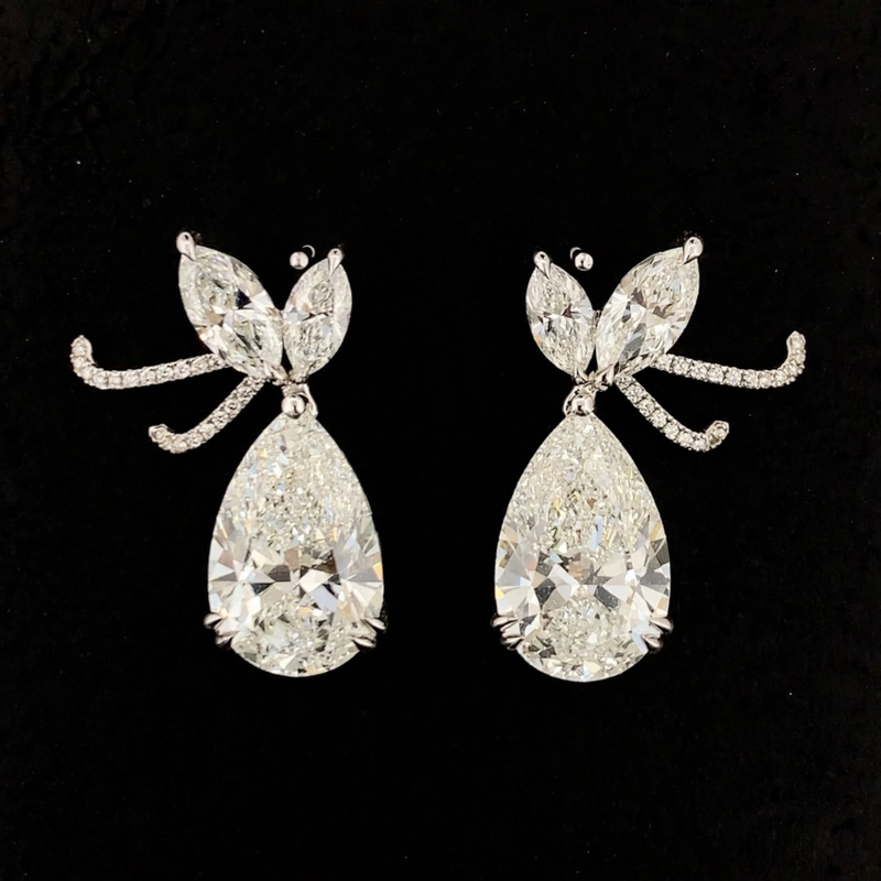 Mirano Jewels TCW 19.77 Carat DEF VVS-VS Lab Grown Diamond Drop Earrings in 14K Gold