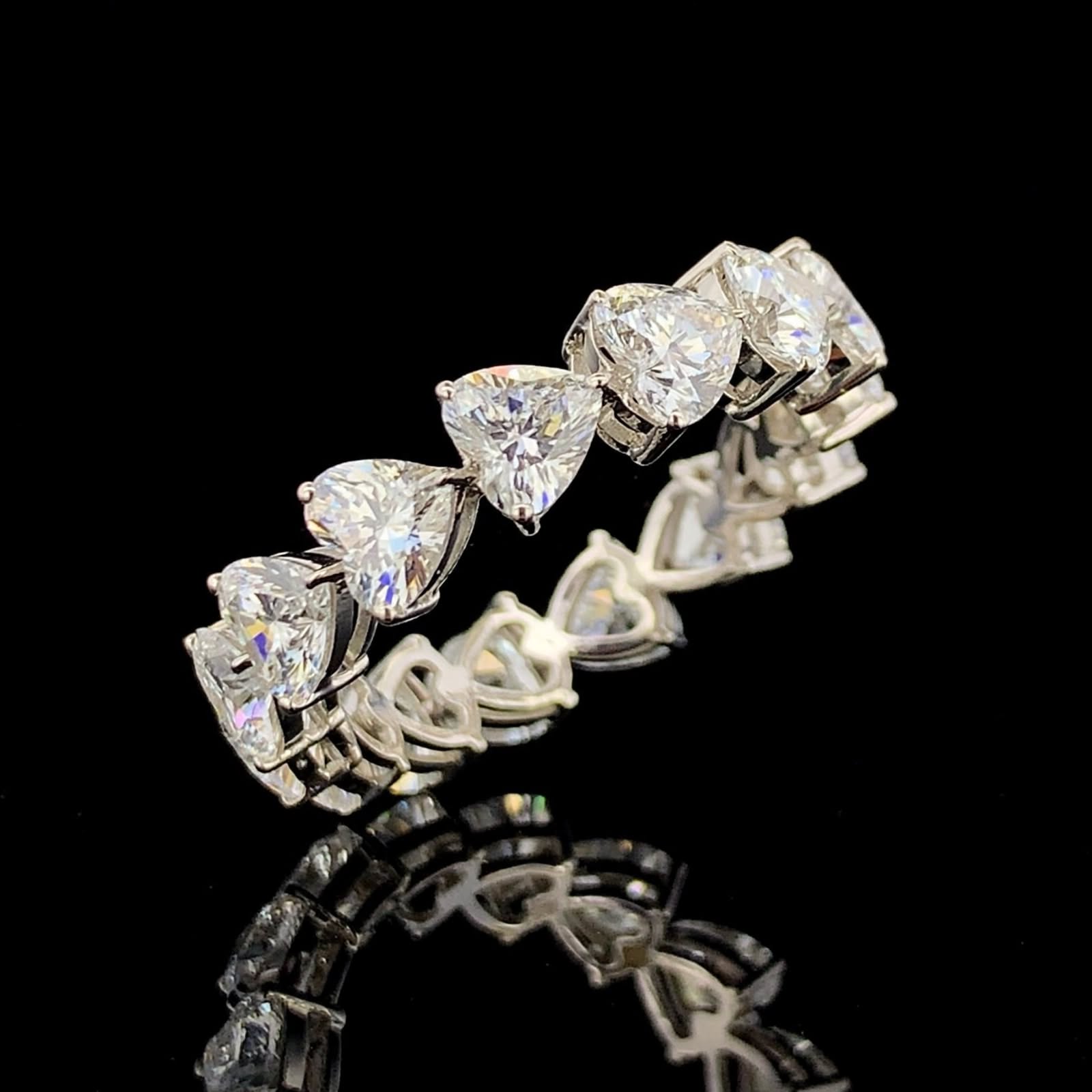 Mirano Jewels TCW 10.00 CT Heart Shape Lab Diamond Ring in 14K Gold