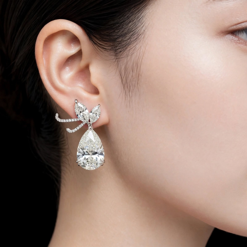 Mirano Jewels TCW 19.77 Carat DEF VVS-VS Lab Grown Diamond Drop Earrings in 14K Gold