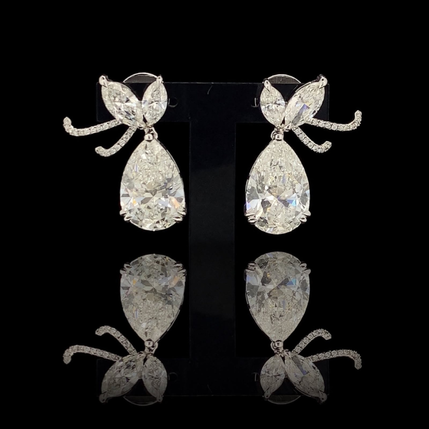 Mirano Jewels TCW 19.77 Carat DEF VVS-VS Lab Grown Diamond Drop Earrings in 14K Gold