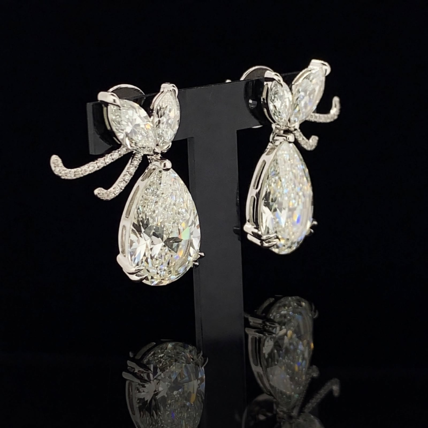 Mirano Jewels TCW 19.77 Carat DEF VVS-VS Lab Grown Diamond Drop Earrings in 14K Gold