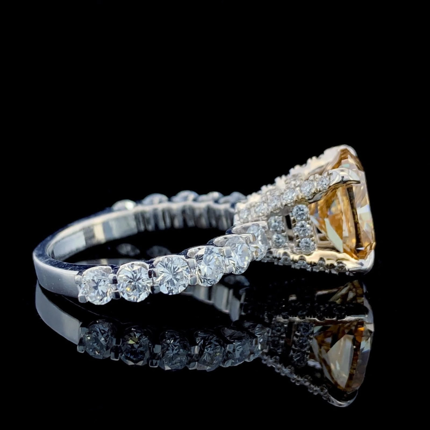 Mirano Jewels TCW 4.74CT Fancy Vivid Pink Lab Diamond Ring in 14K Gold
