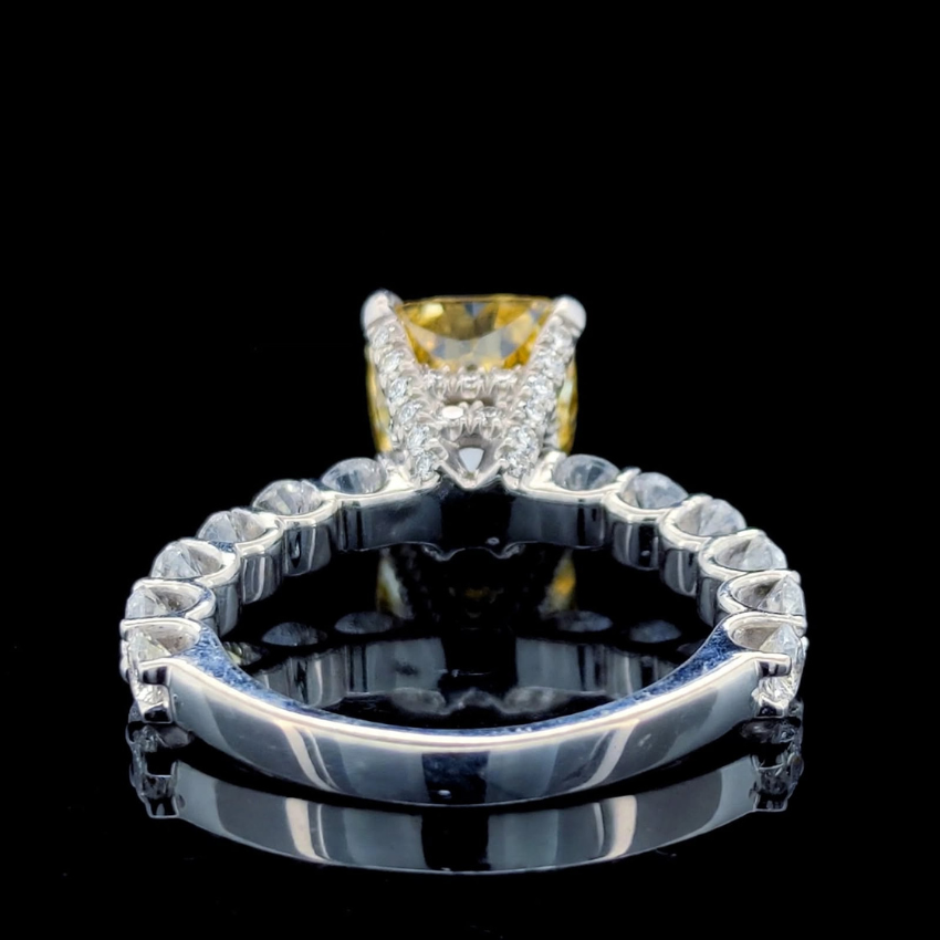 Mirano Jewels TCW 4.74CT Fancy Vivid Pink Lab Diamond Ring in 14K Gold