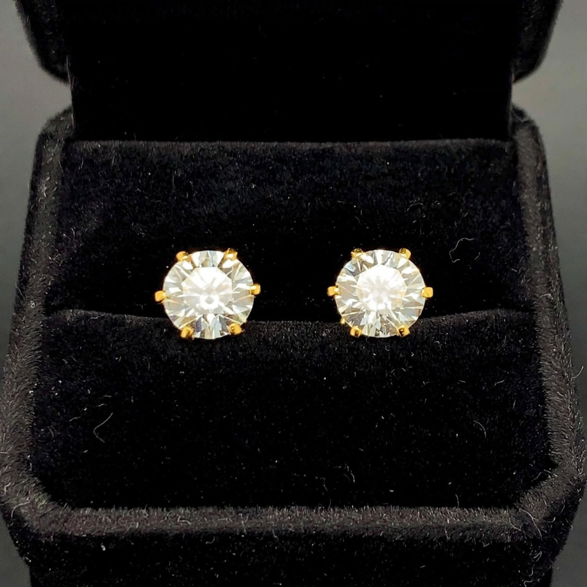 Mirano Jewels Luxury 2 CT Each D VS1 Lab Grown Diamond Stud Earrings in 18K Gold IGI Certified