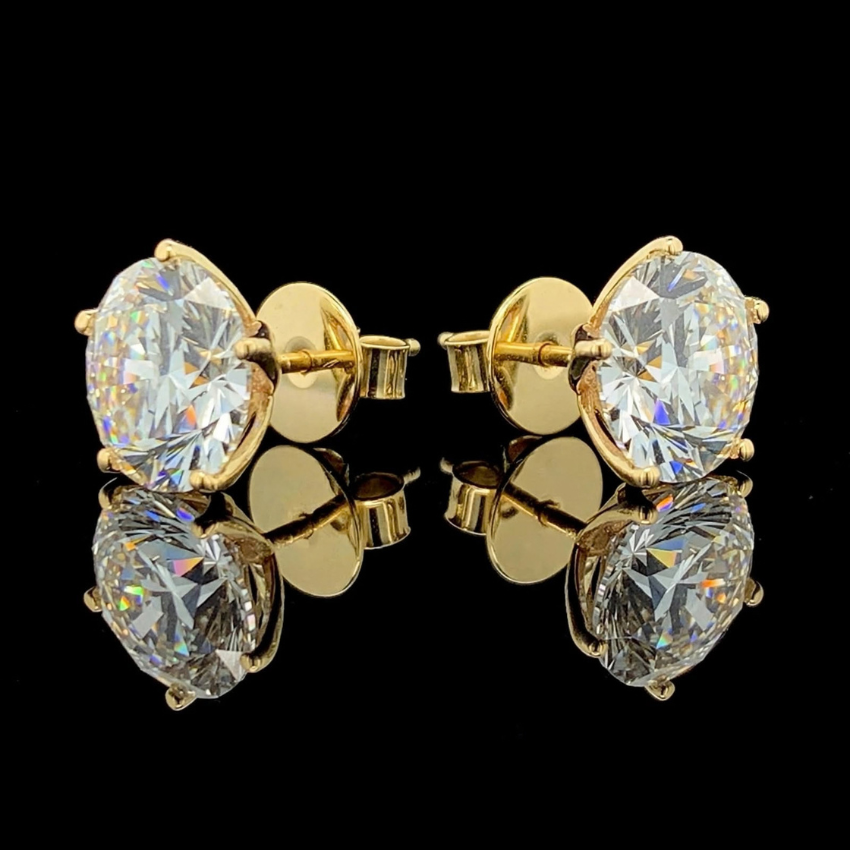Mirano Jewels 3CT Each D VS1  Lab Grown Diamond Stud Earrings in 18K Gold IGI Certified