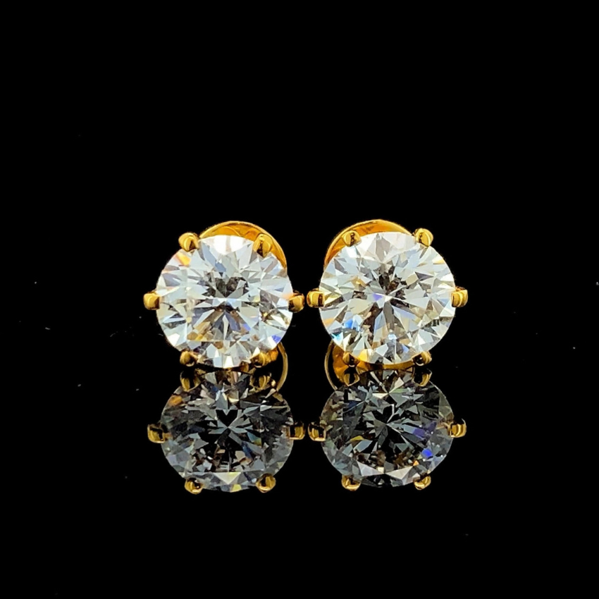 Mirano Jewels D VS1 Lab Diamond Stud Earrings 4CT+4CT Each in 18K Gold IGI Certified