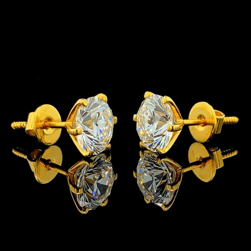 Mirano Jewels D VS1 Lab Diamond Stud Earrings 4CT+4CT Each in 18K Gold IGI Certified