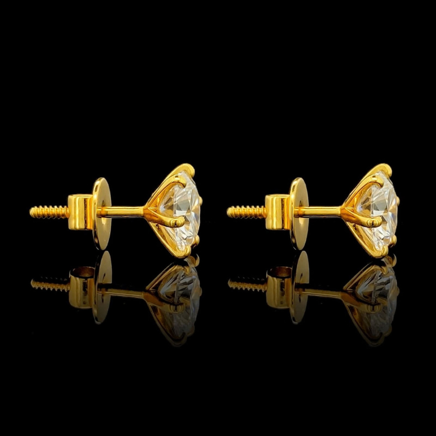 Mirano Jewels D VS1 Lab Diamond Stud Earrings 4CT+4CT Each in 18K Gold IGI Certified