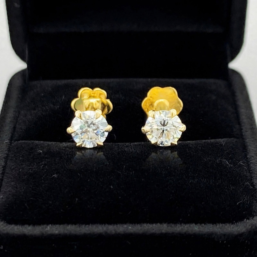 Mirano Jewels TCW 1.00CT Lab Grown Diamond Stud Earrings D VS1 Clarity 0.50CT Each in 18K Gold