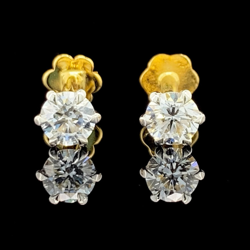 Mirano Jewels TCW 1.00CT Lab Grown Diamond Stud Earrings D VS1 Clarity 0.50CT Each in 18K Gold
