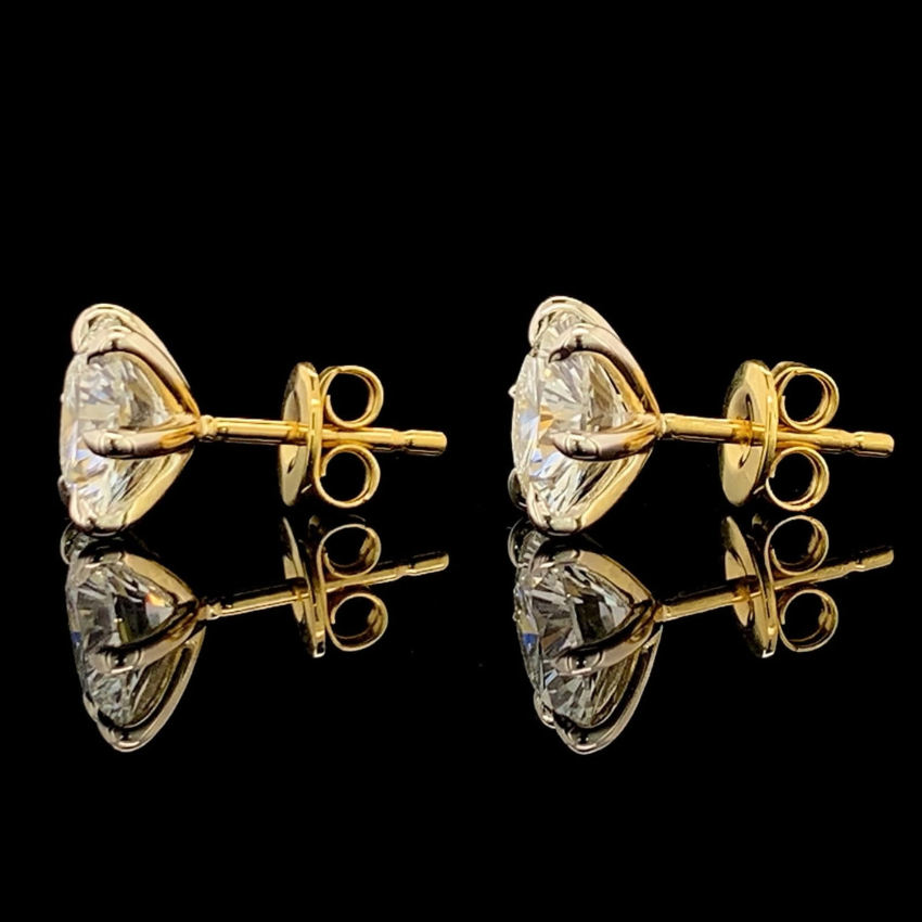 Mirano Jewels 2 CT+2 CT Each D VS1 Lab Grown Diamond Stud Earrings in 18K Gold IGI Certified