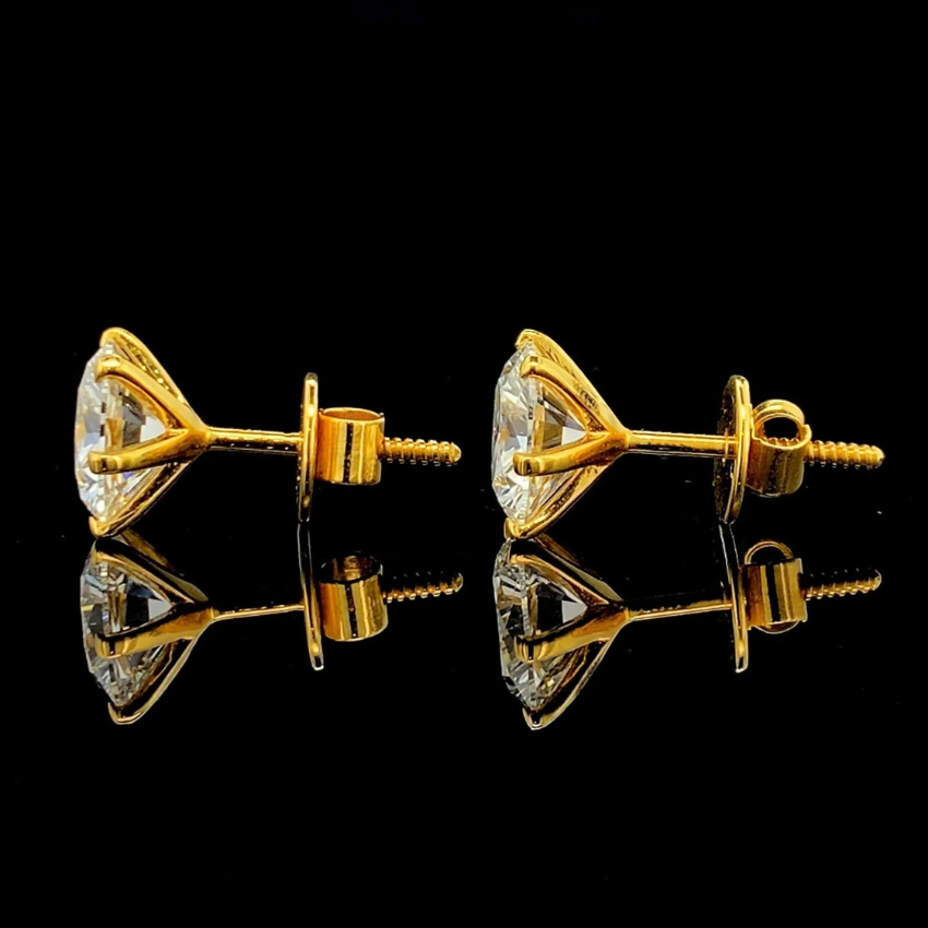 Mirano Jewels Luxury 2 CT Each D VS1 Lab Grown Diamond Stud Earrings in 18K Gold IGI Certified