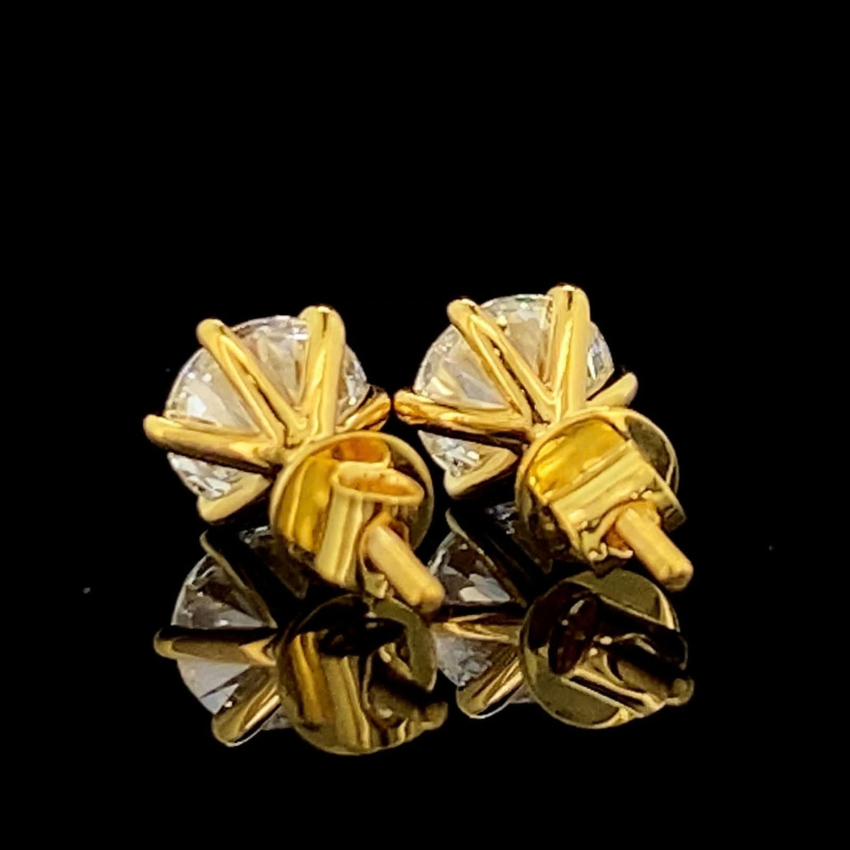 Mirano Jewels 2 CT+2 CT Each D VS1 Lab Grown Diamond Stud Earrings in 18K Gold IGI Certified