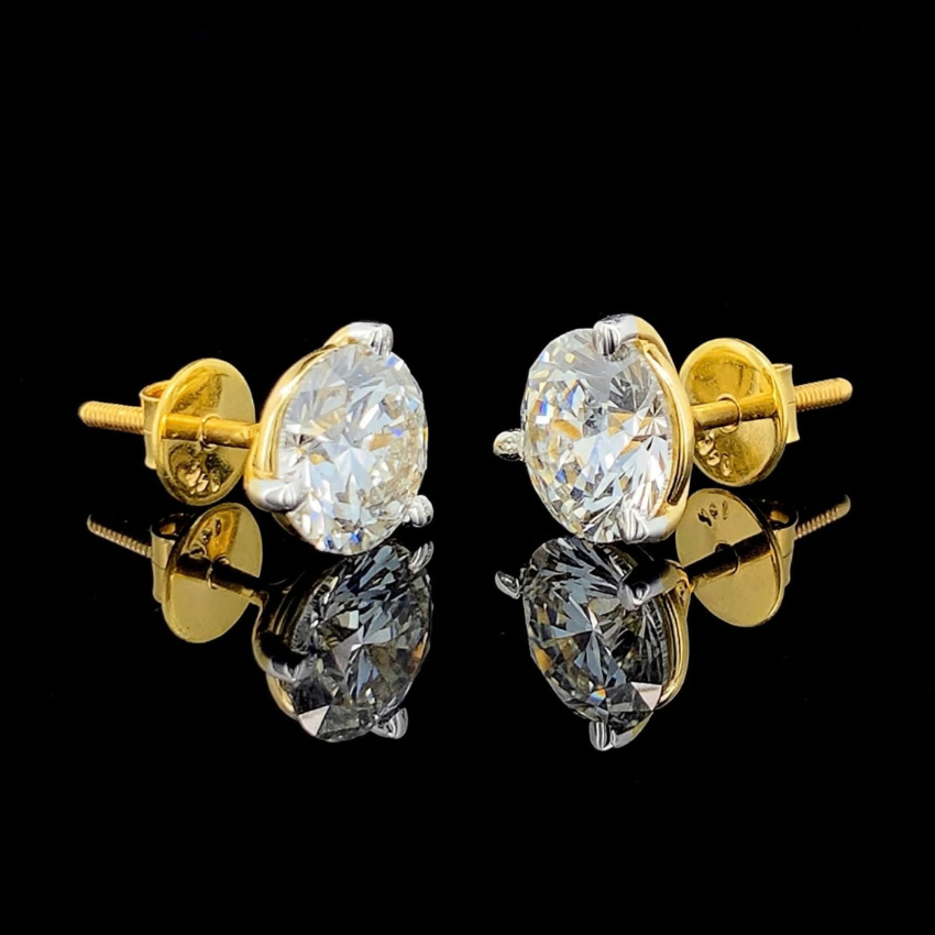 Mirano Jewels D VS1 Lab Diamond Stud Earrings 0.25CT + 0.25CT Each in 18K Gold IGI Certified