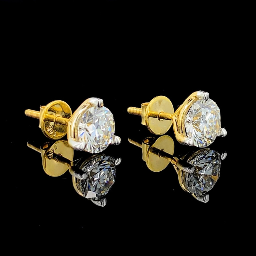Mirano Jewels D VS1 Lab Diamond Stud Earrings 0.25CT + 0.25CT Each in 18K Gold IGI Certified