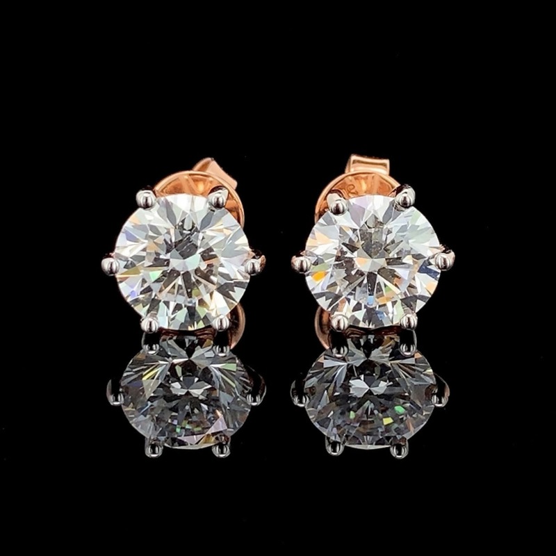 Mirano Jewels Luxury 5CT+5CT D VS1 Lab Grown Diamond Stud Earrings in 18K Gold IGI Certified