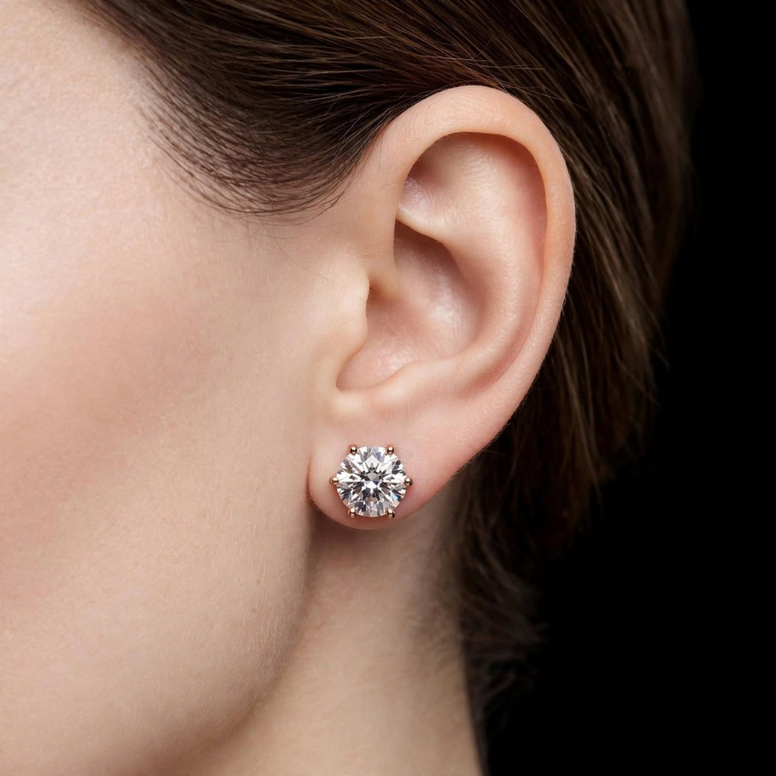 Mirano Jewels Luxury 5CT+5CT D VS1 Lab Grown Diamond Stud Earrings in 18K Gold IGI Certified